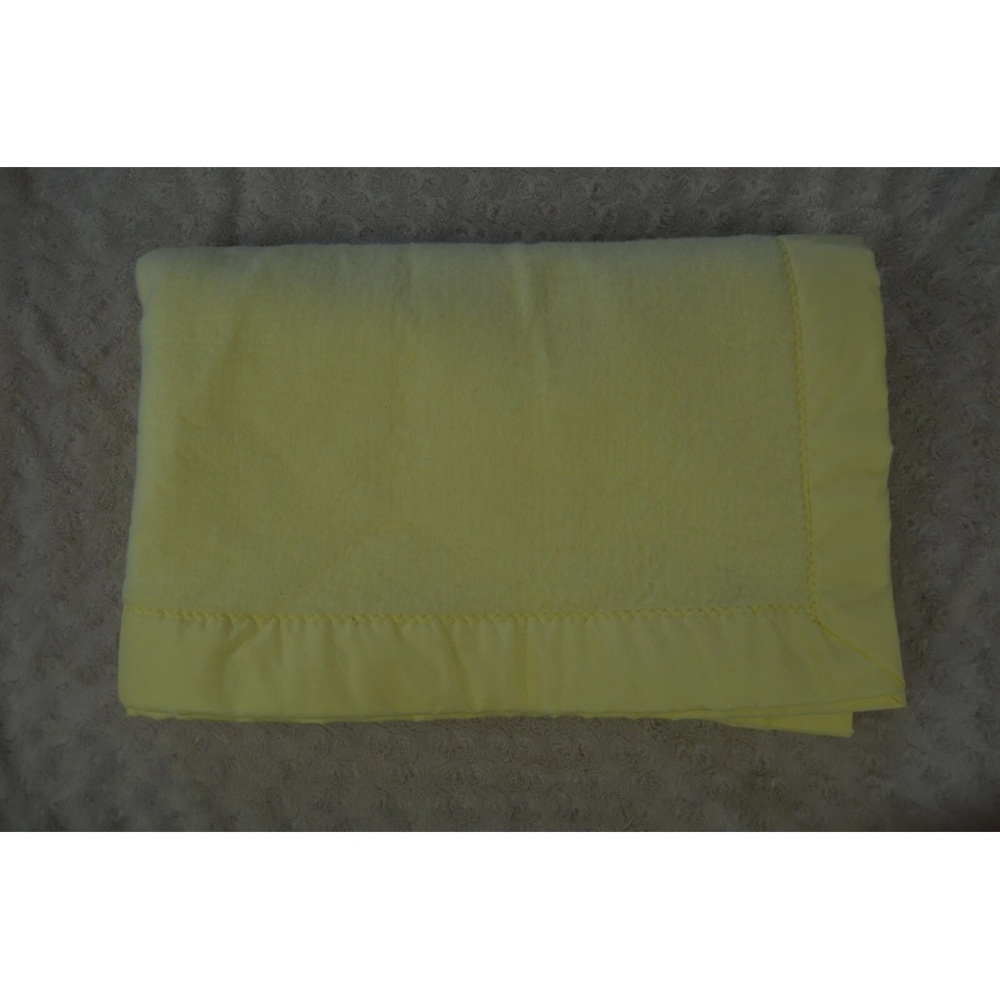 Vintage Chatham Blankets Fiberwoven Baby Blanket Solid Yellow